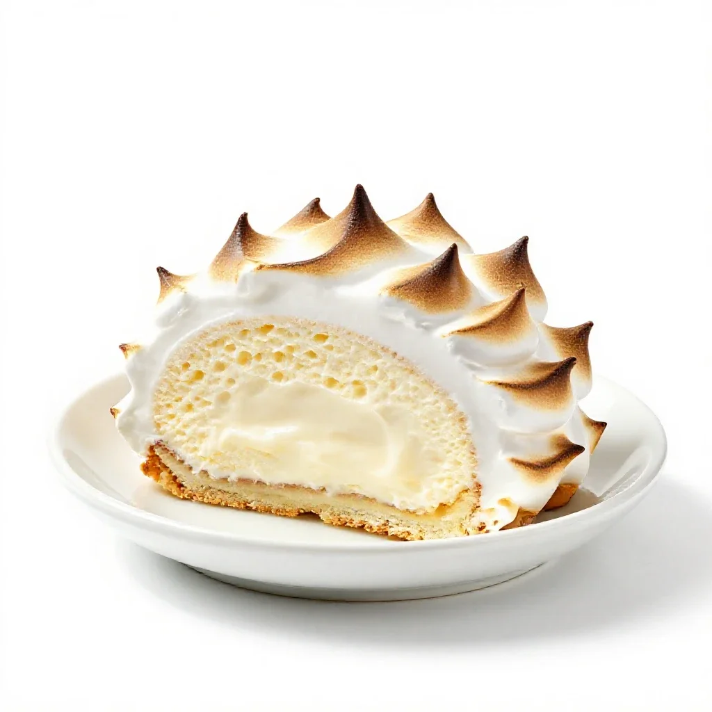 Baked Alaska isolated on a white background