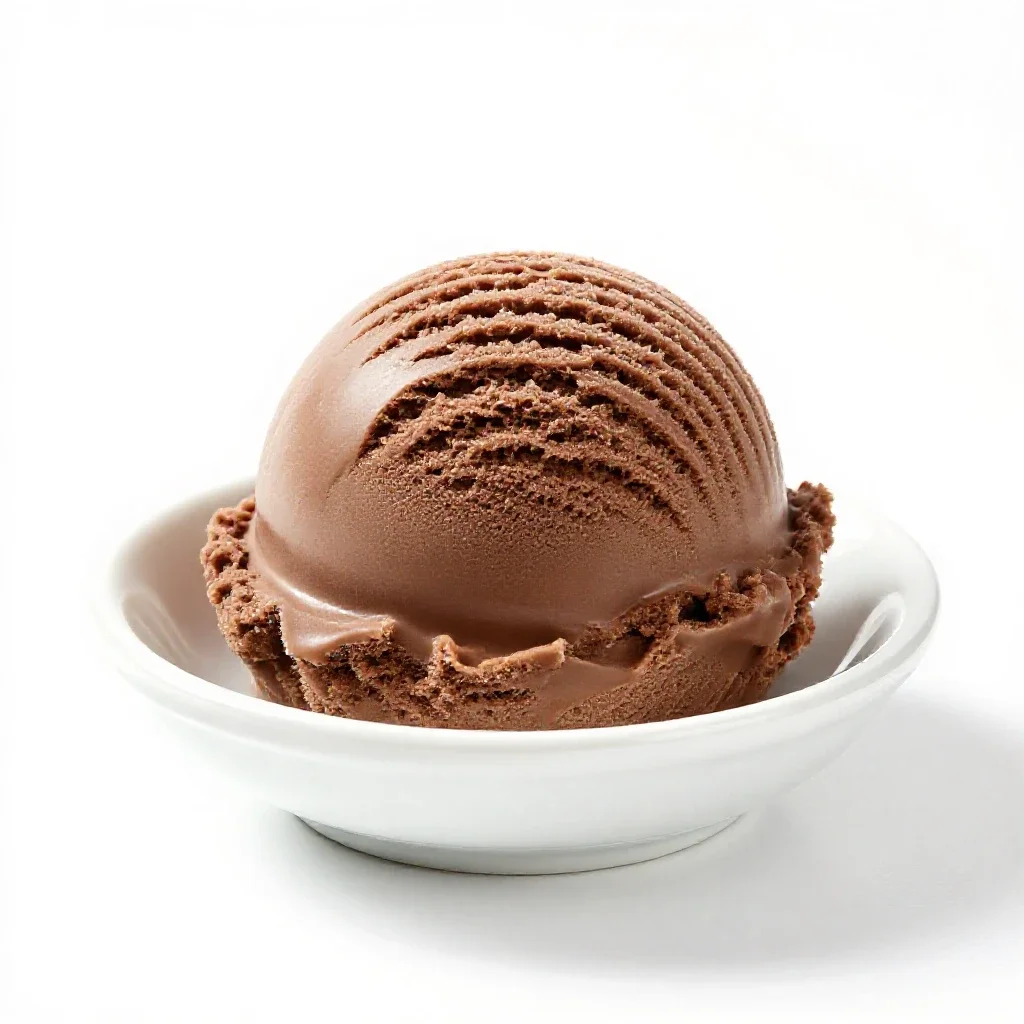 Chocolate ice cream isolated on a white background