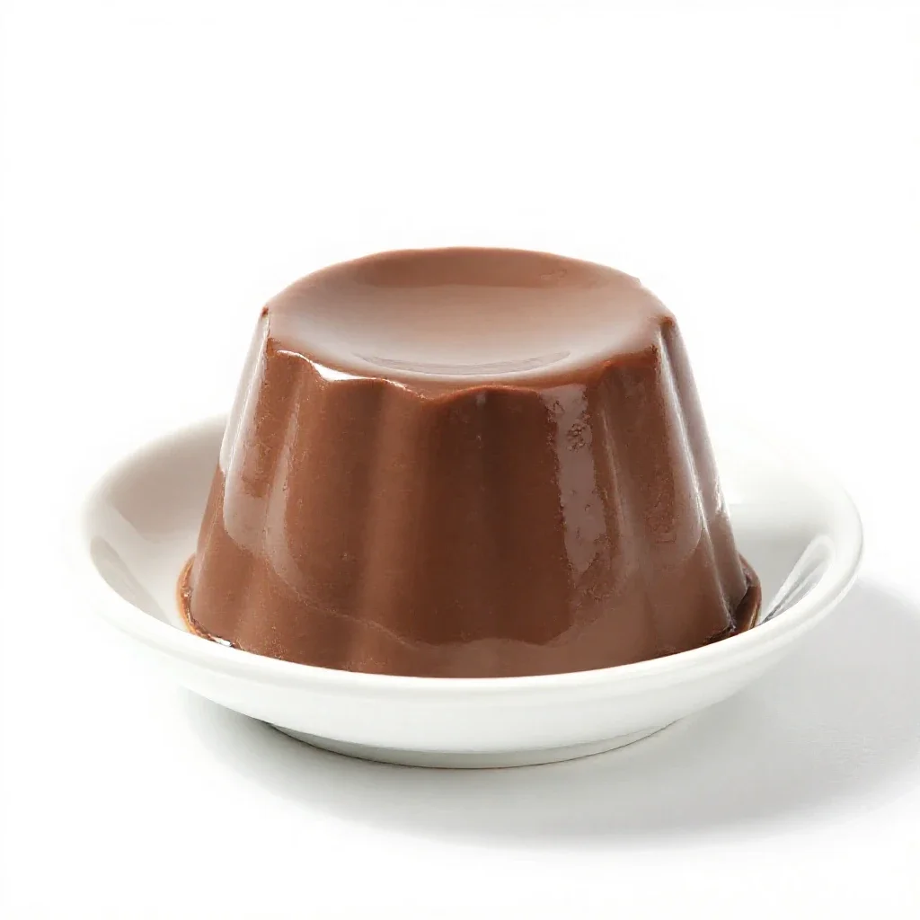 Chocolate pudding isolated on a white background