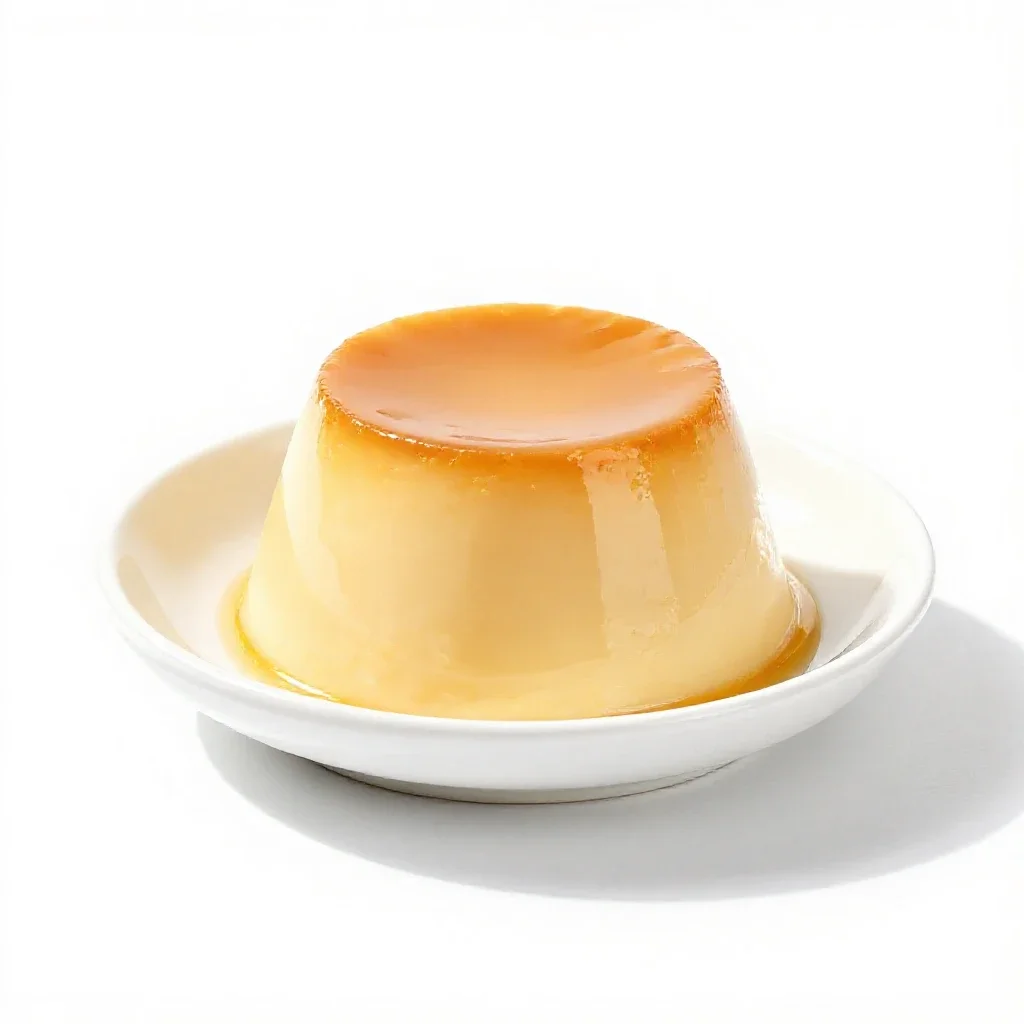 Flan isolated on a white background