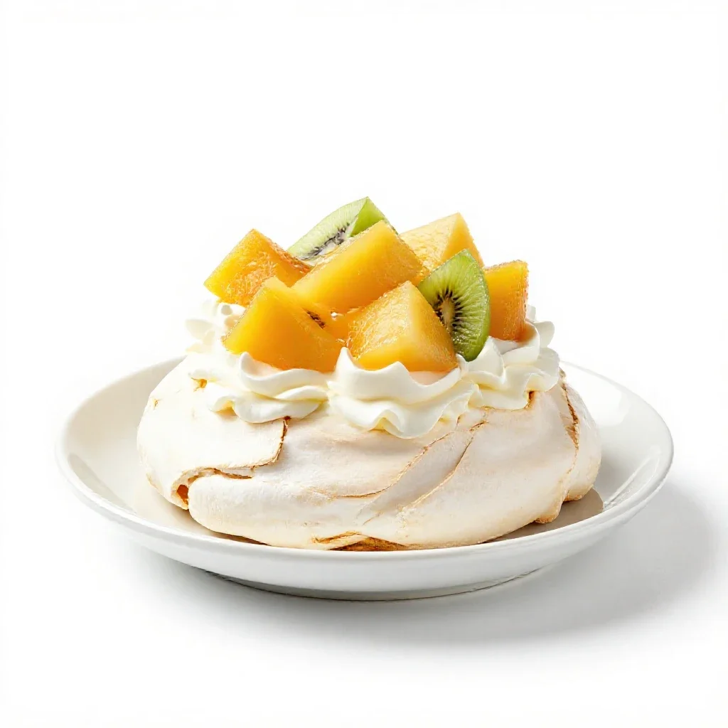 Pavlova isolated on a white background
