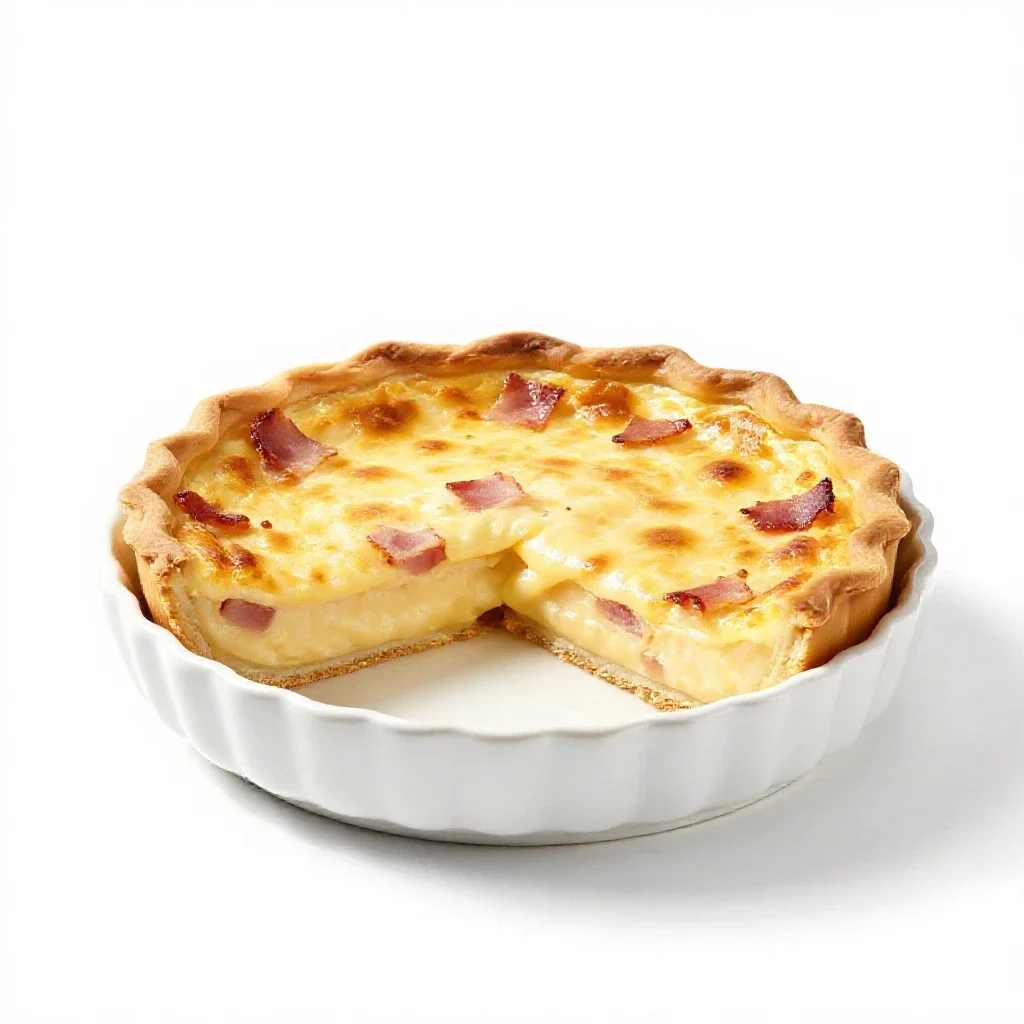Quiche Lorraine isolated on a white background