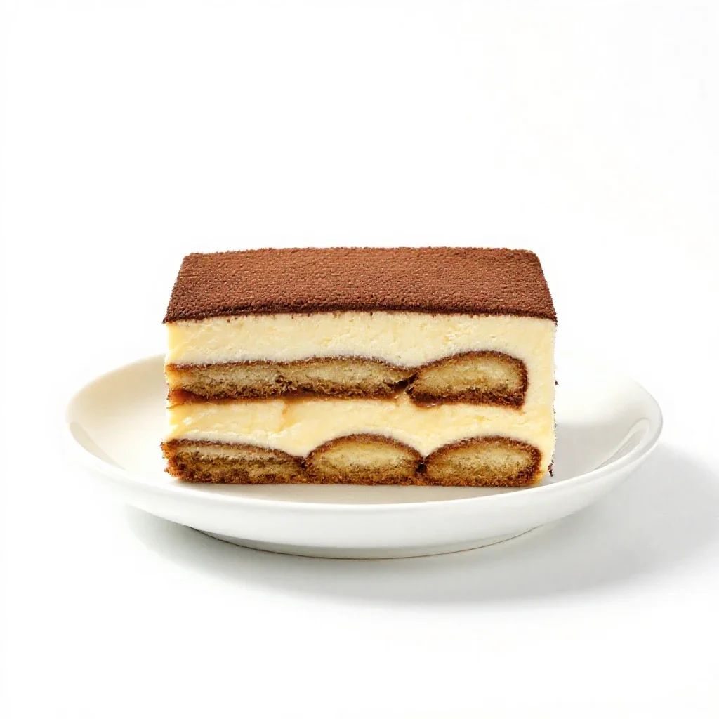 Tiramisu isolated on a white background