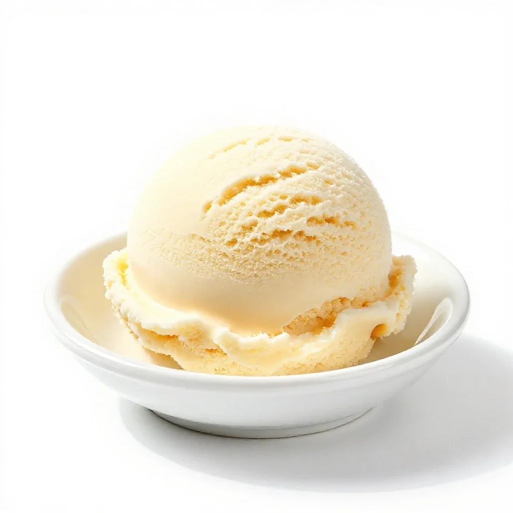 Vanilla ice cream isolated on a white background