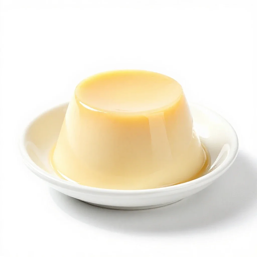 Vanilla pudding isolated on a white background