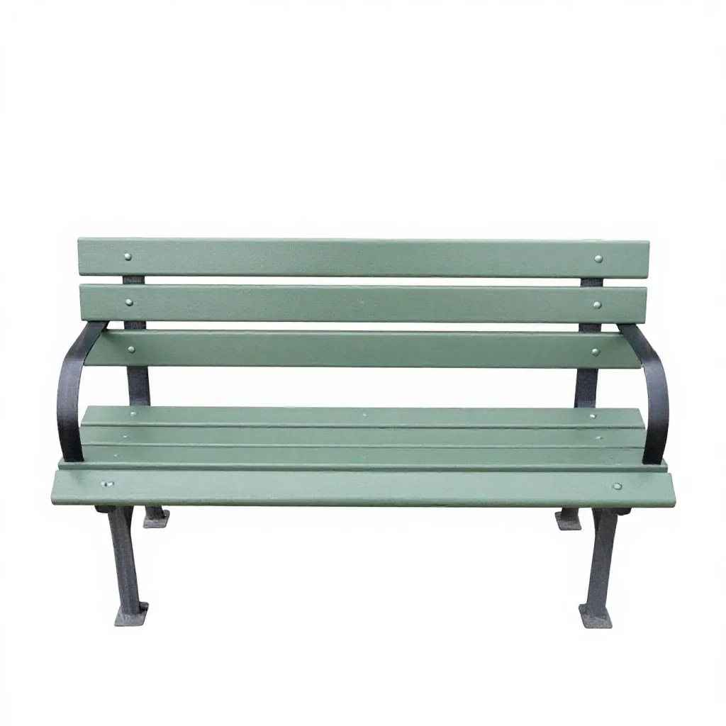 Park bench isolated on a white background