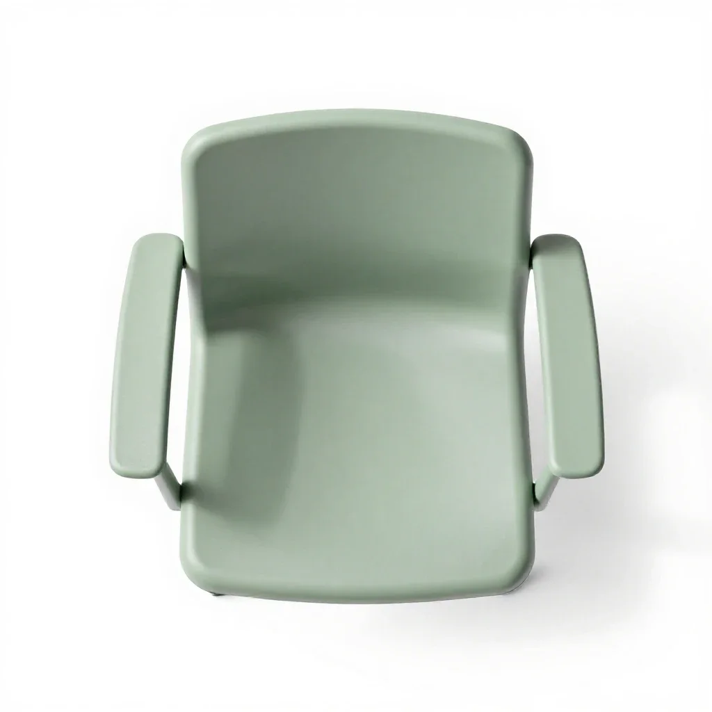 Tablet-armed chair isolated on a white background