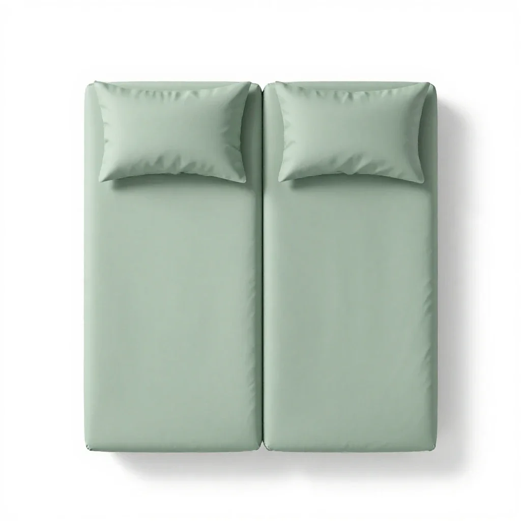 Twin bed isolated on a white background