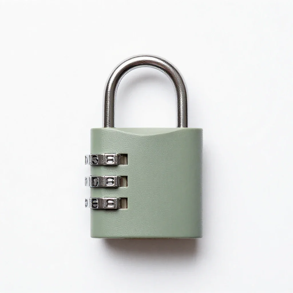 Combination lock isolated on a white background