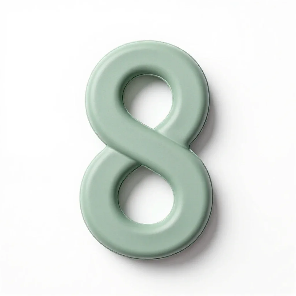 Figure eight isolated on a white background