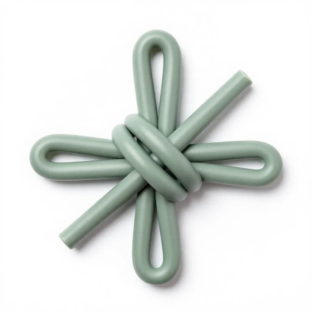 Granny knot isolated on a white background