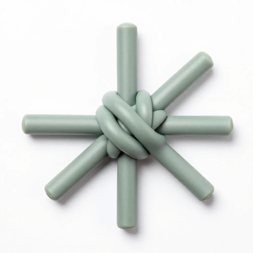 Overhand knot isolated on a white background