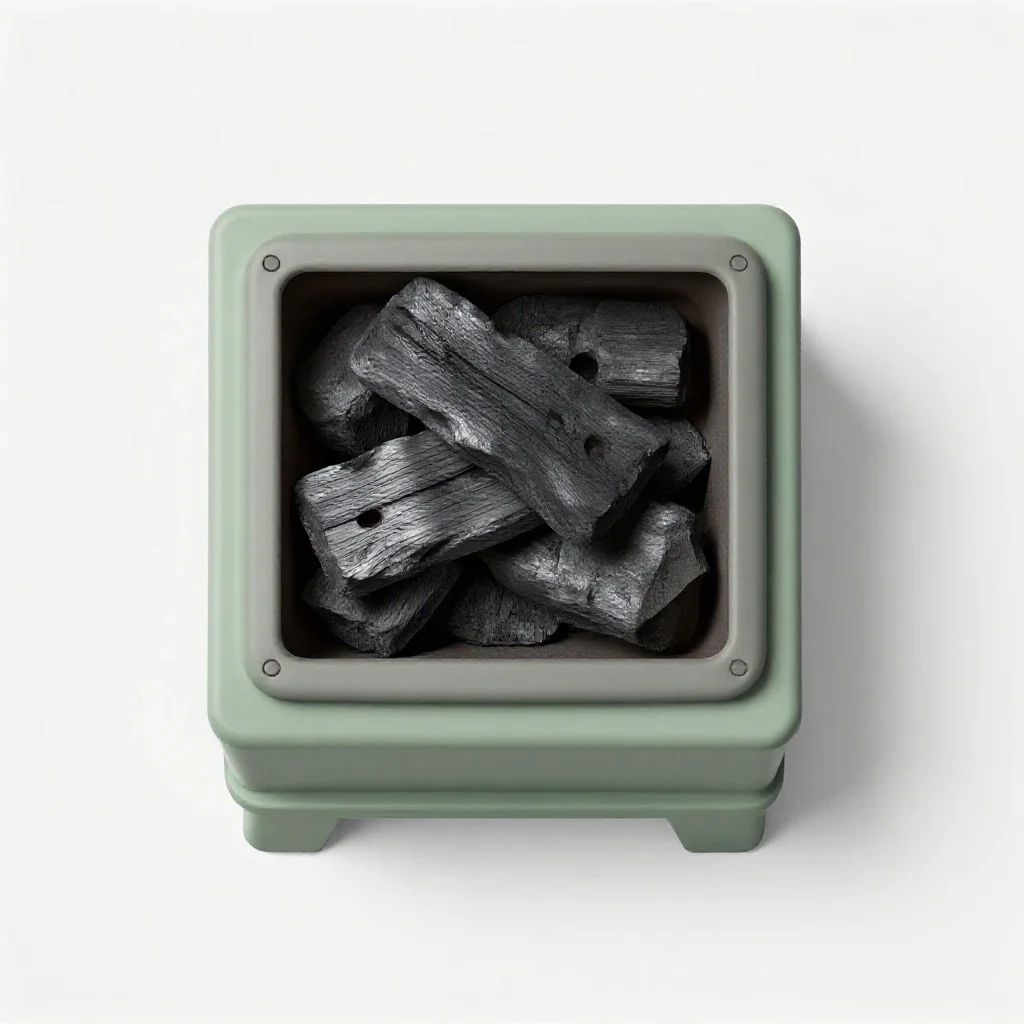 Charcoal burner isolated on a white background