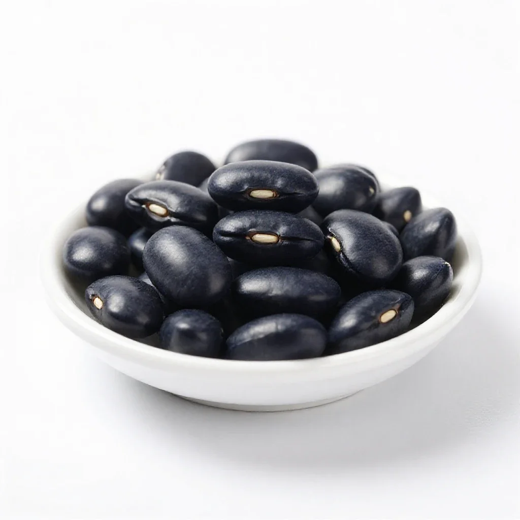 Black bean isolated on a white background