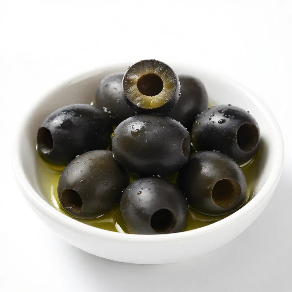 Black olive isolated on a white background