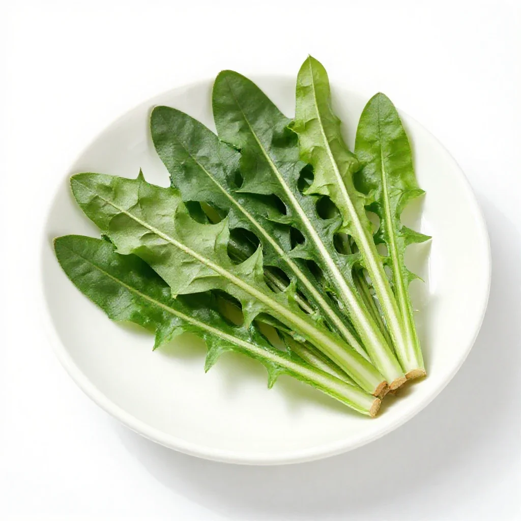 Dandelion green isolated on a white background