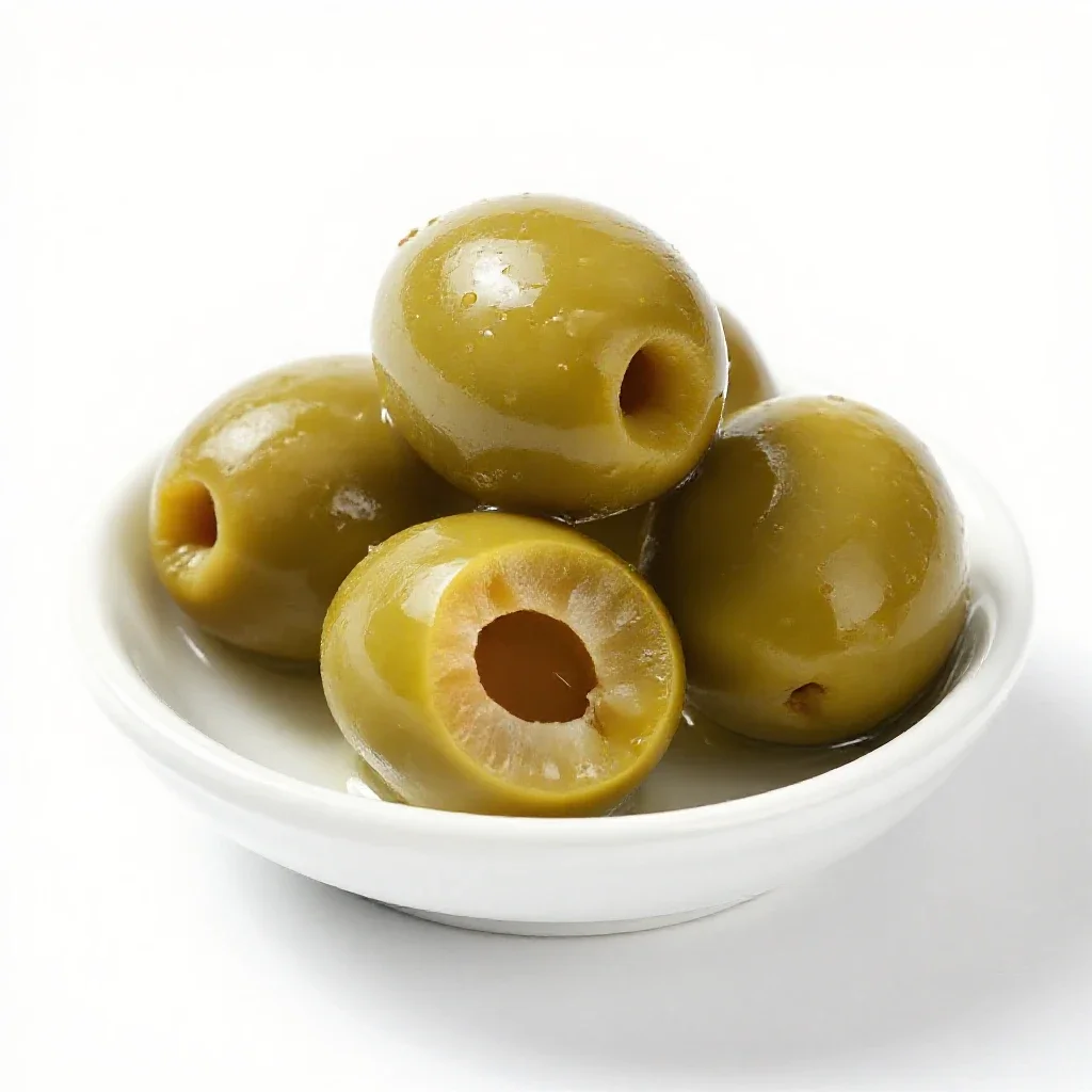 Green olive isolated on a white background