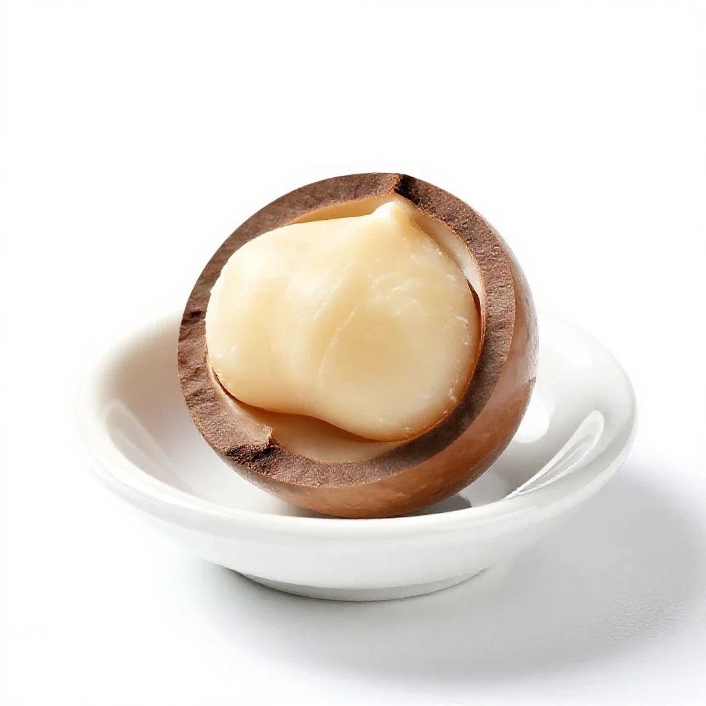 Macadamia nut isolated on a white background