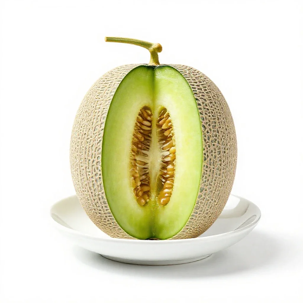 Net melon isolated on a white background