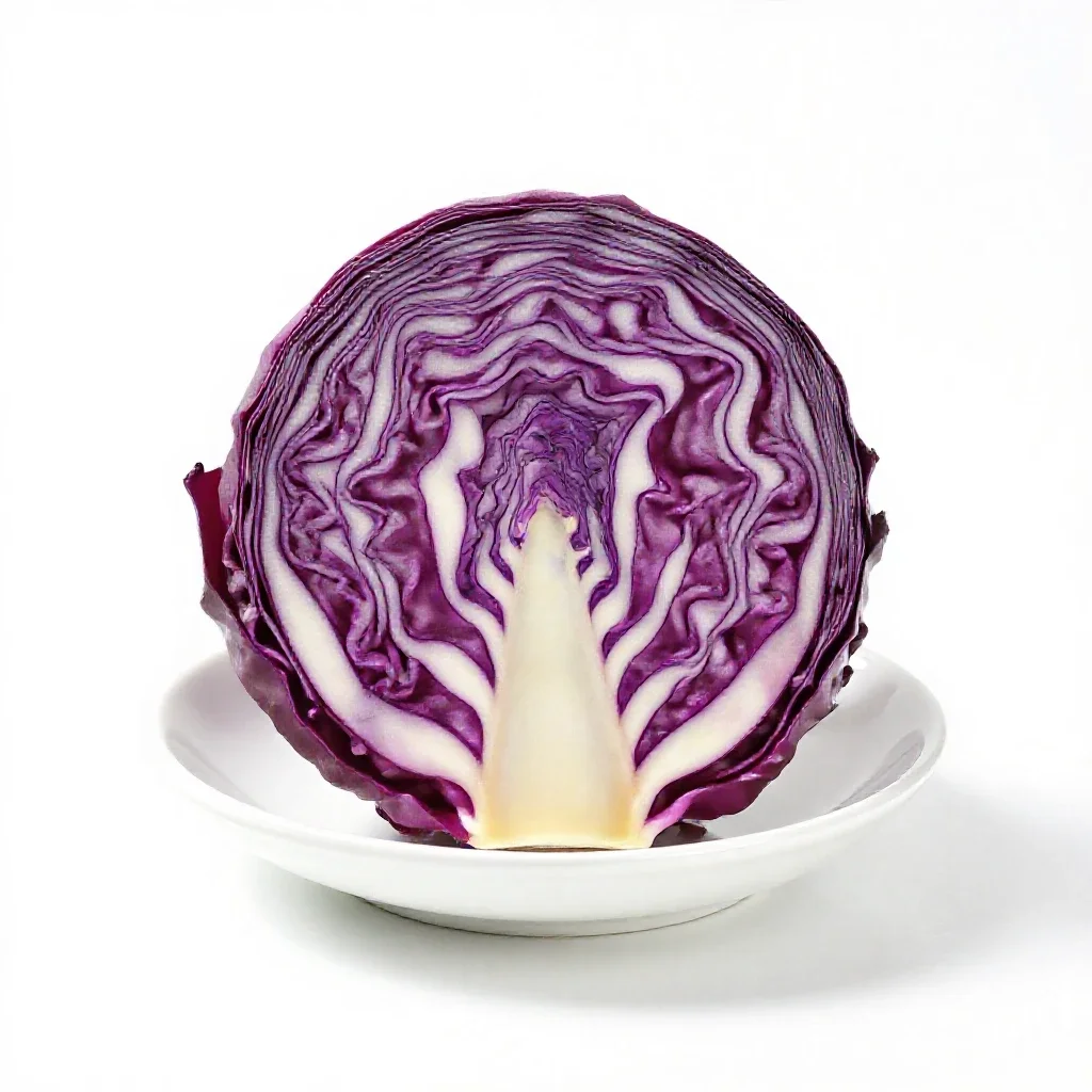 Red cabbage isolated on a white background