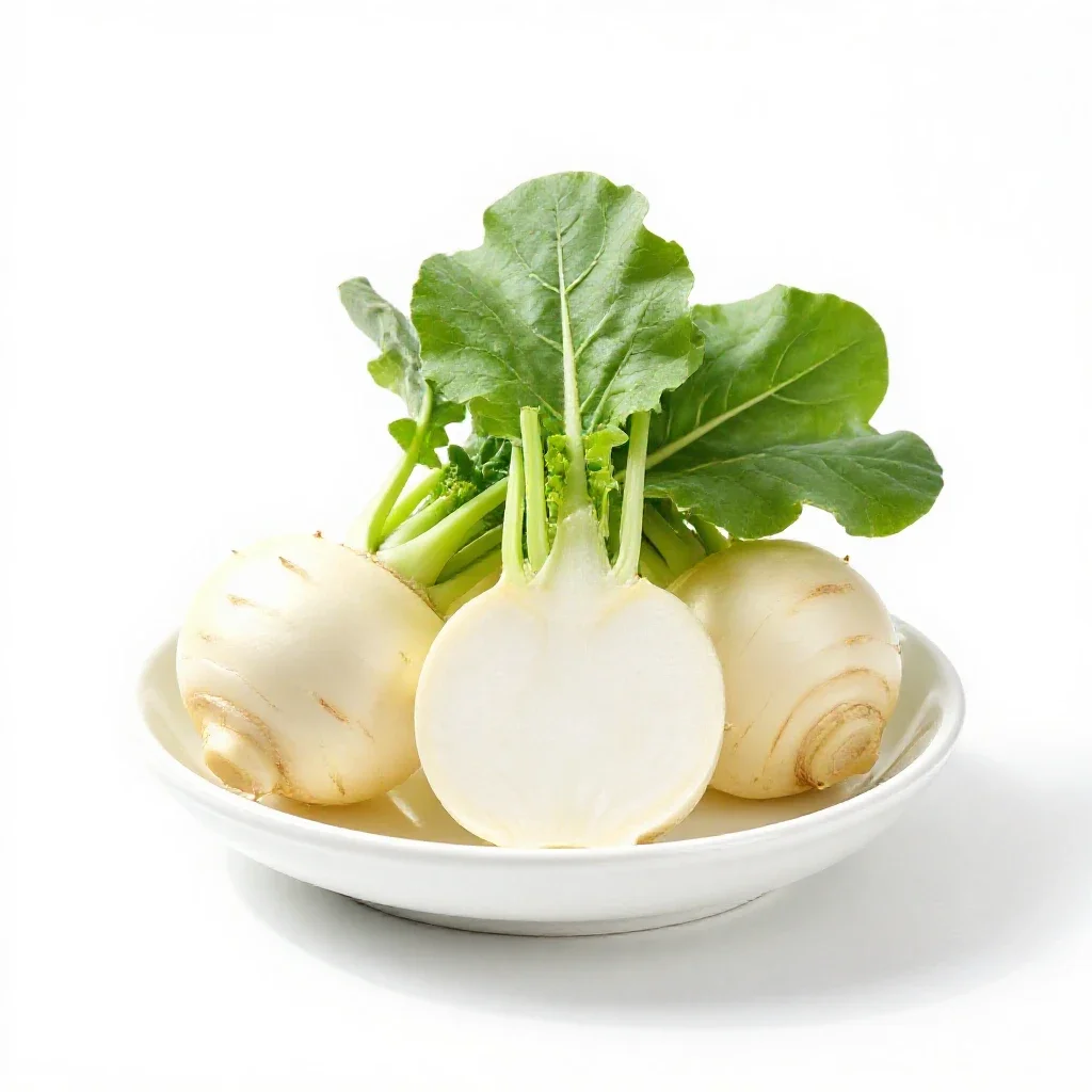 Turnip greens isolated on a white background