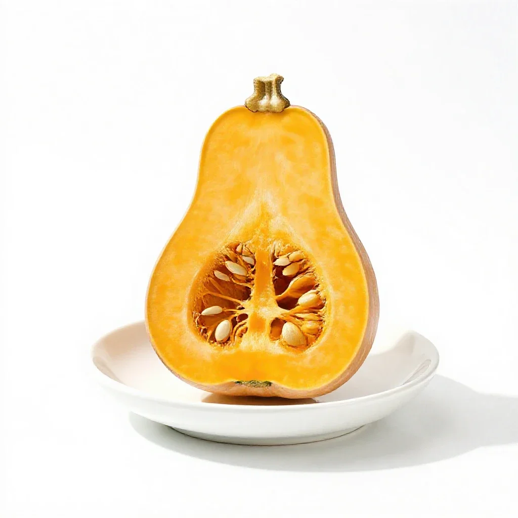 Winter crookneck squash isolated on a white background