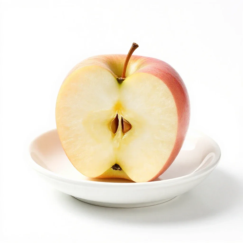 Eating apple isolated on a white background