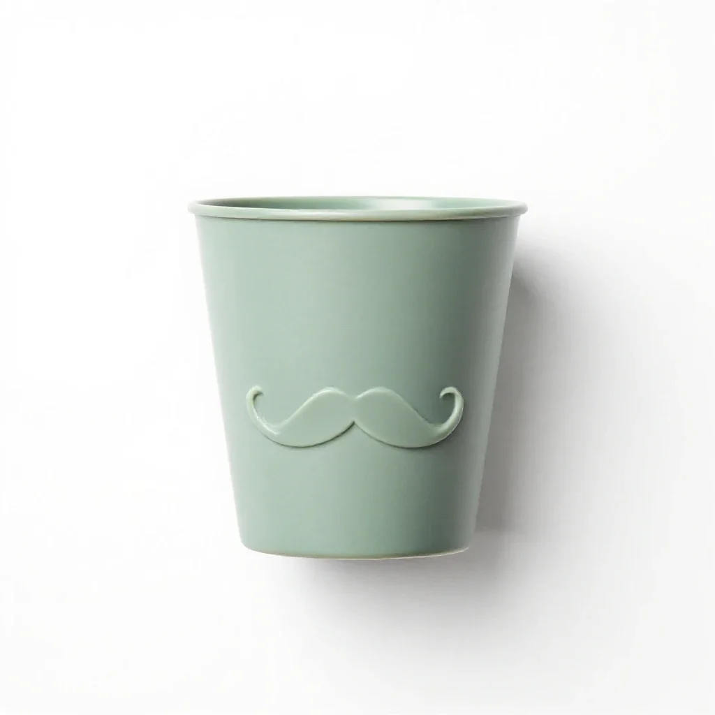 Mustache cup isolated on a white background