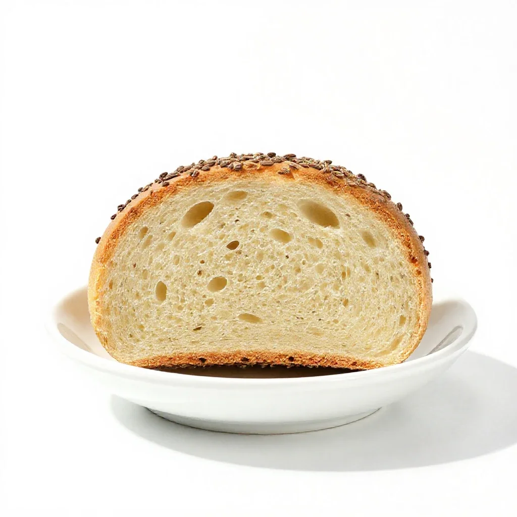 Caraway seed bread isolated on a white background