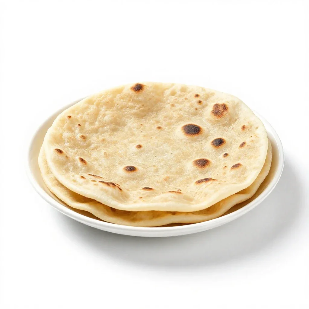 Chapatti isolated on a white background