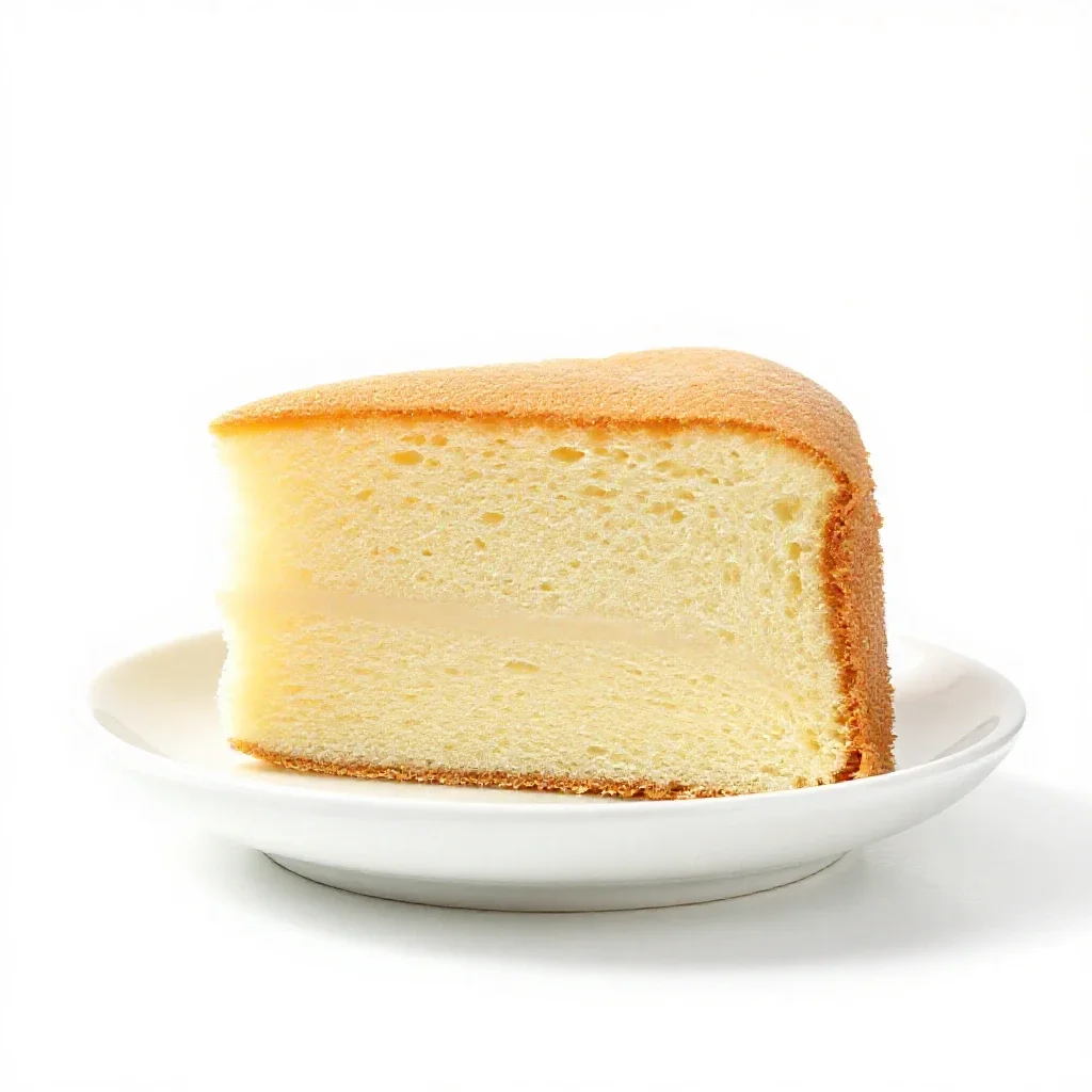 Chiffon cake isolated on a white background