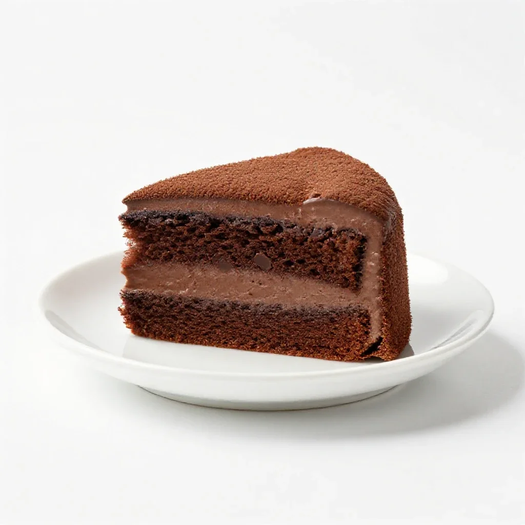 Chocolate cake isolated on a white background