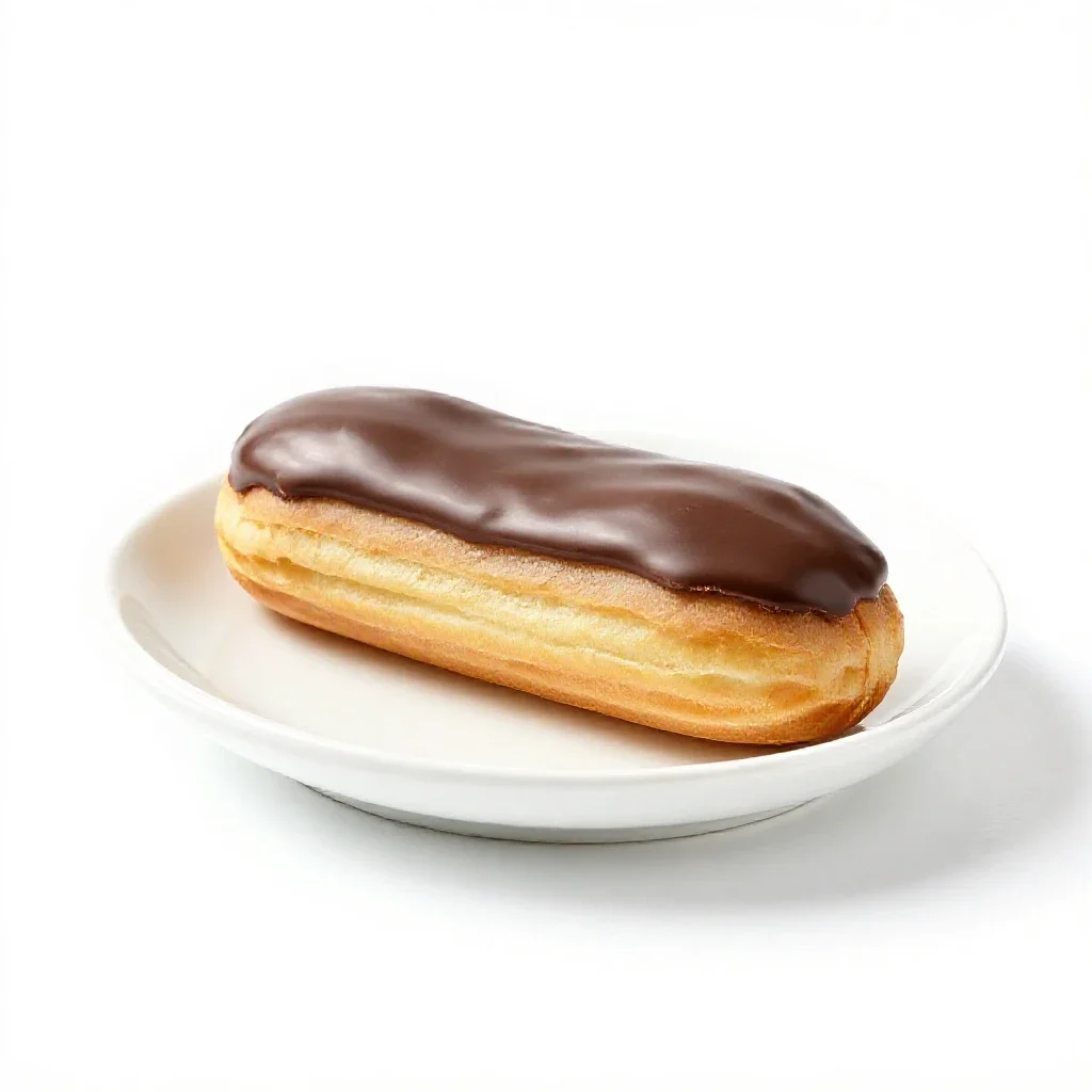 Chocolate eclair isolated on a white background