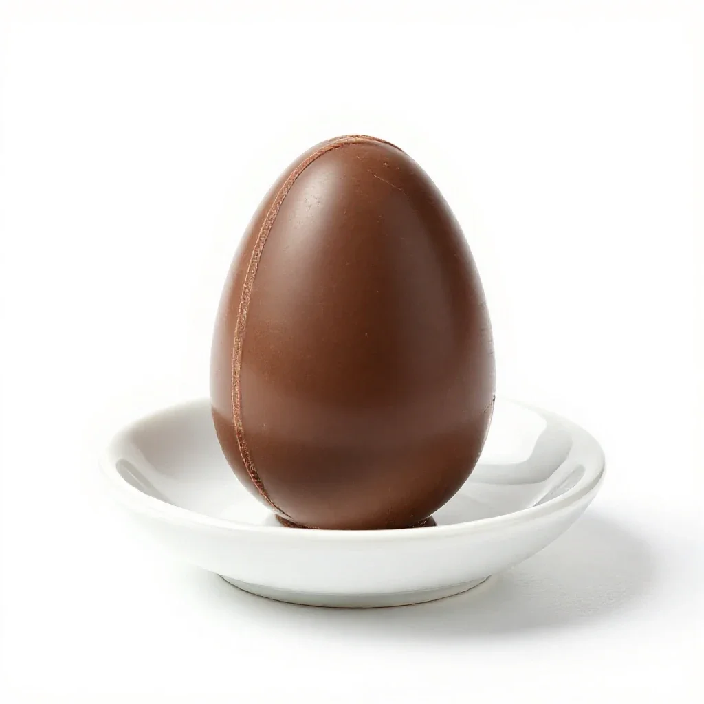 Chocolate egg isolated on a white background