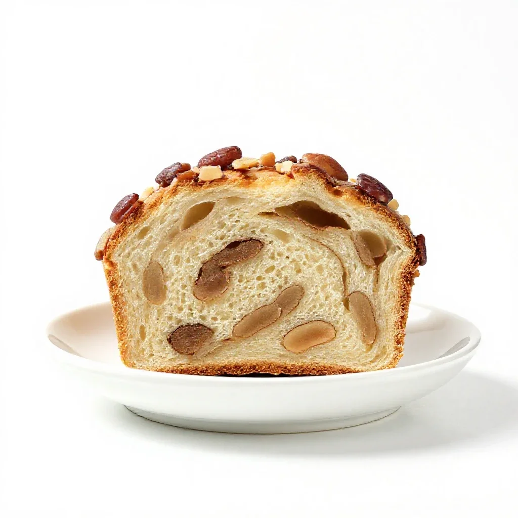 Date-nut bread isolated on a white background