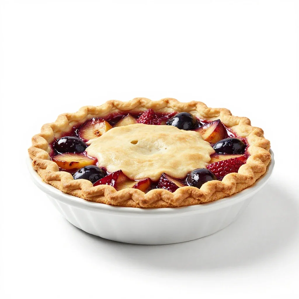 Deep-dish pie isolated on a white background