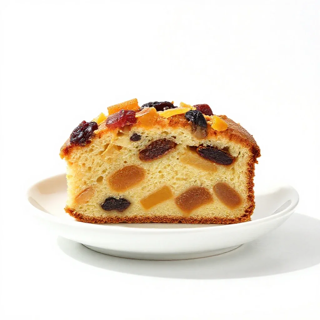Fruitcake isolated on a white background