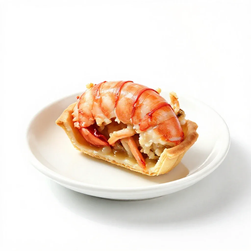 Lobster tart isolated on a white background