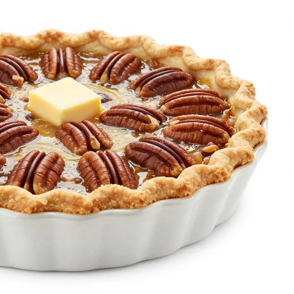 Pecan pie isolated on a white background