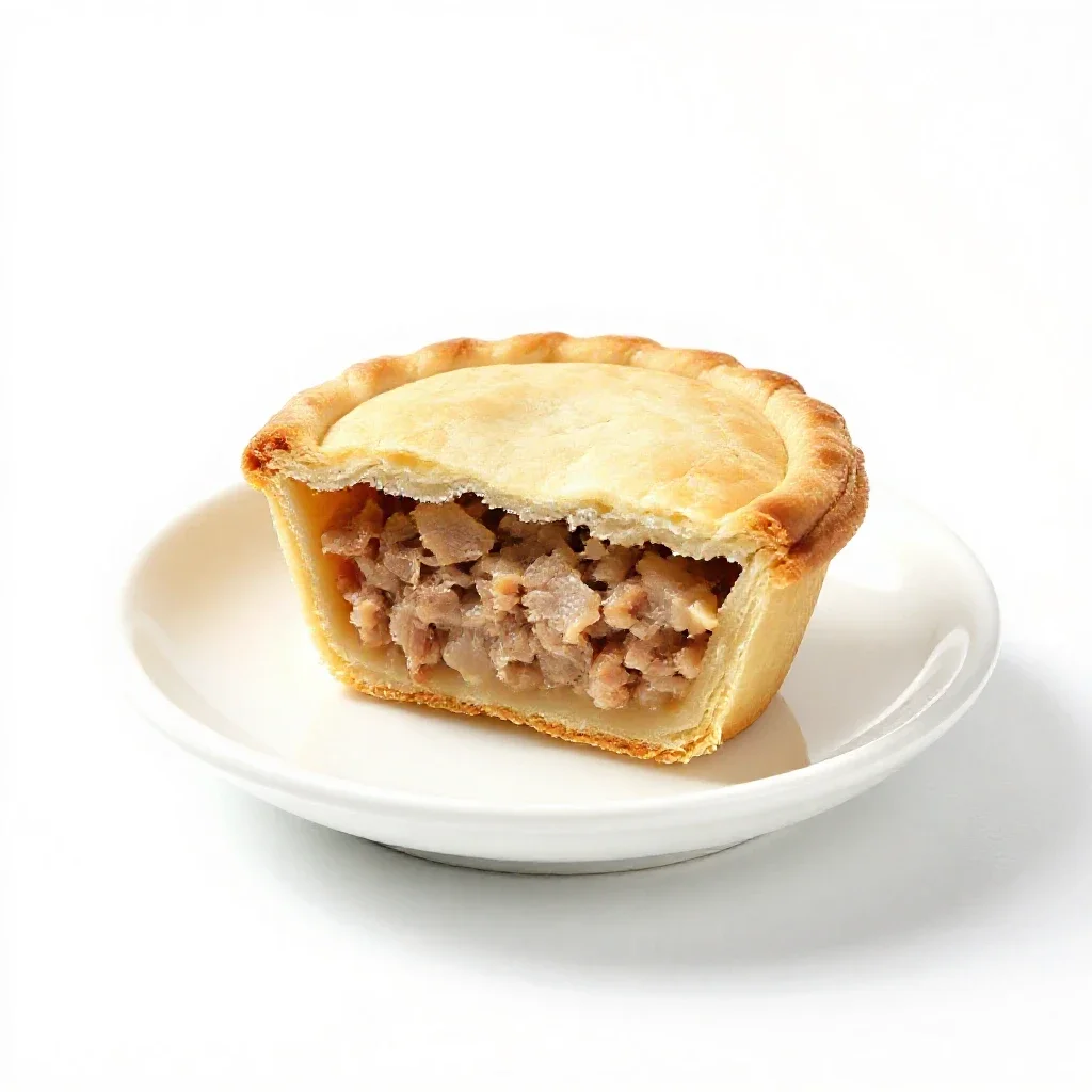 Pork pie isolated on a white background
