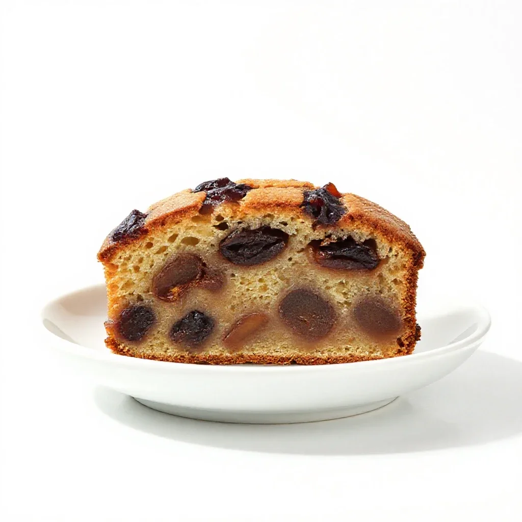 Prune cake isolated on a white background
