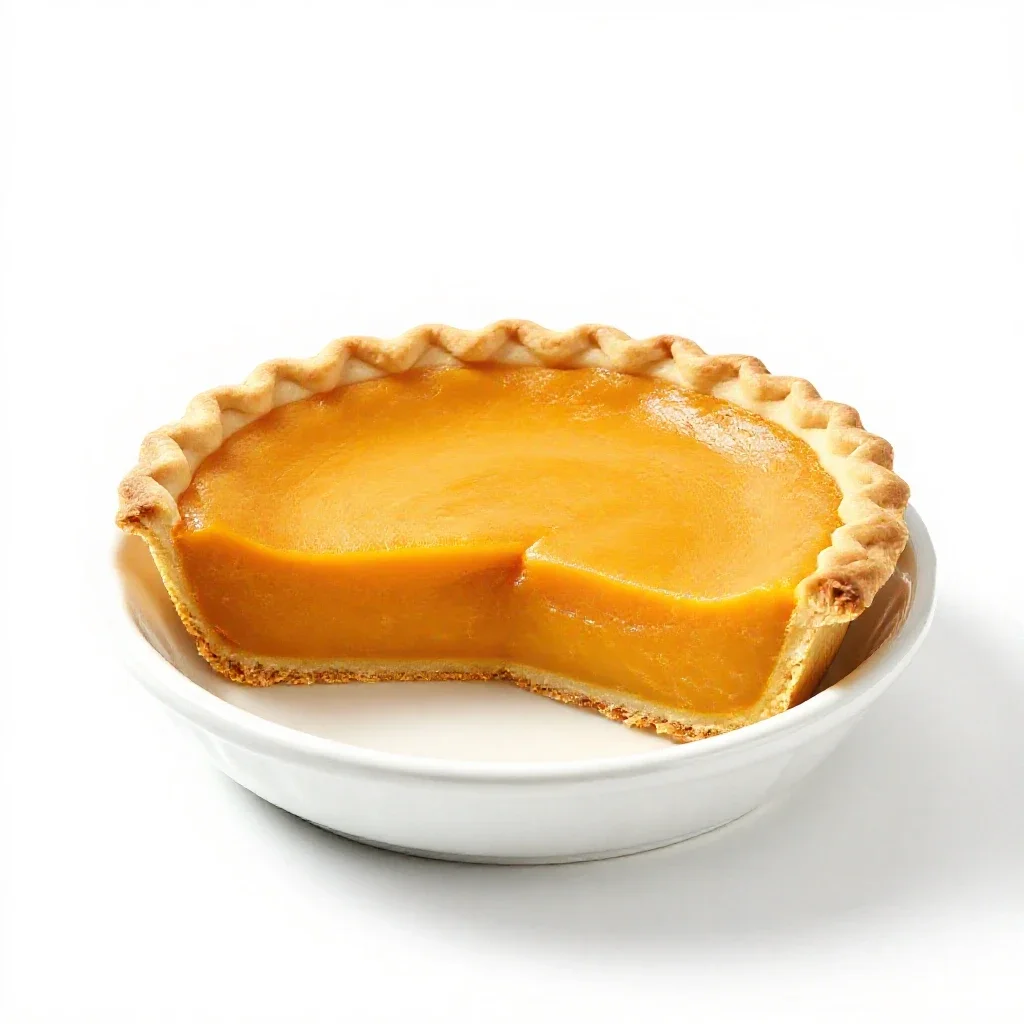 Pumpkin pie isolated on a white background