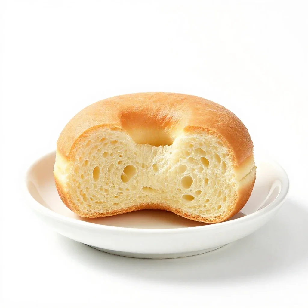 Raised doughnut isolated on a white background