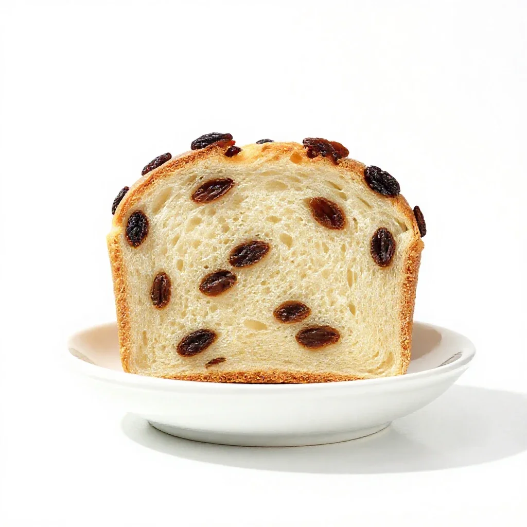 Raisin bread isolated on a white background