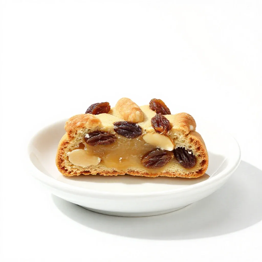 Raisin-nut cookie isolated on a white background