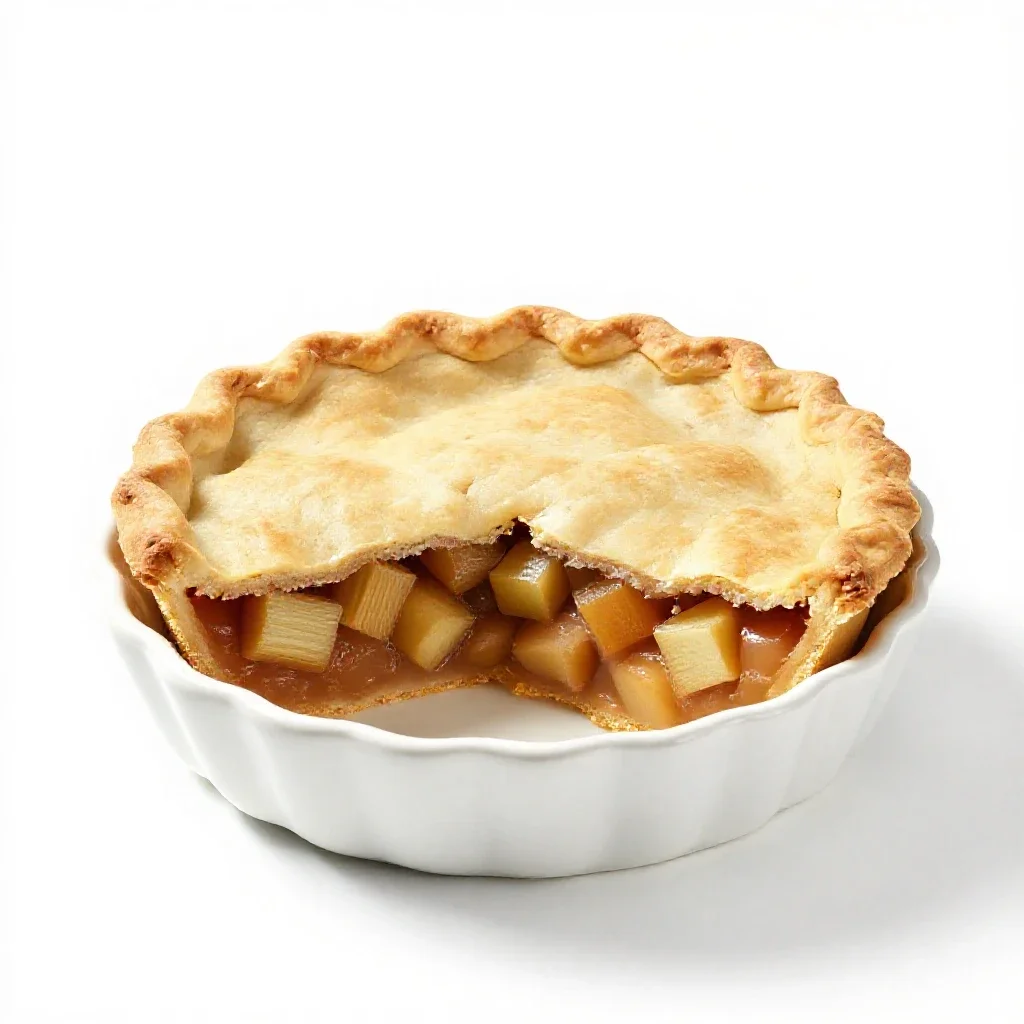 Rhubarb pie isolated on a white background