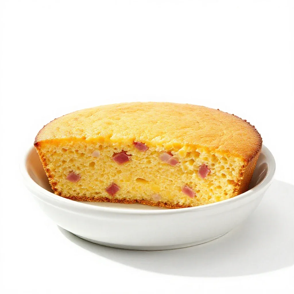 Skillet corn bread isolated on a white background