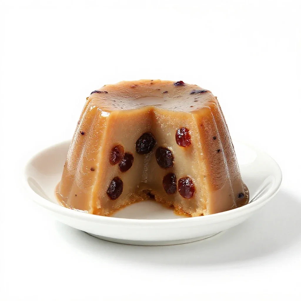 Spotted dick isolated on a white background