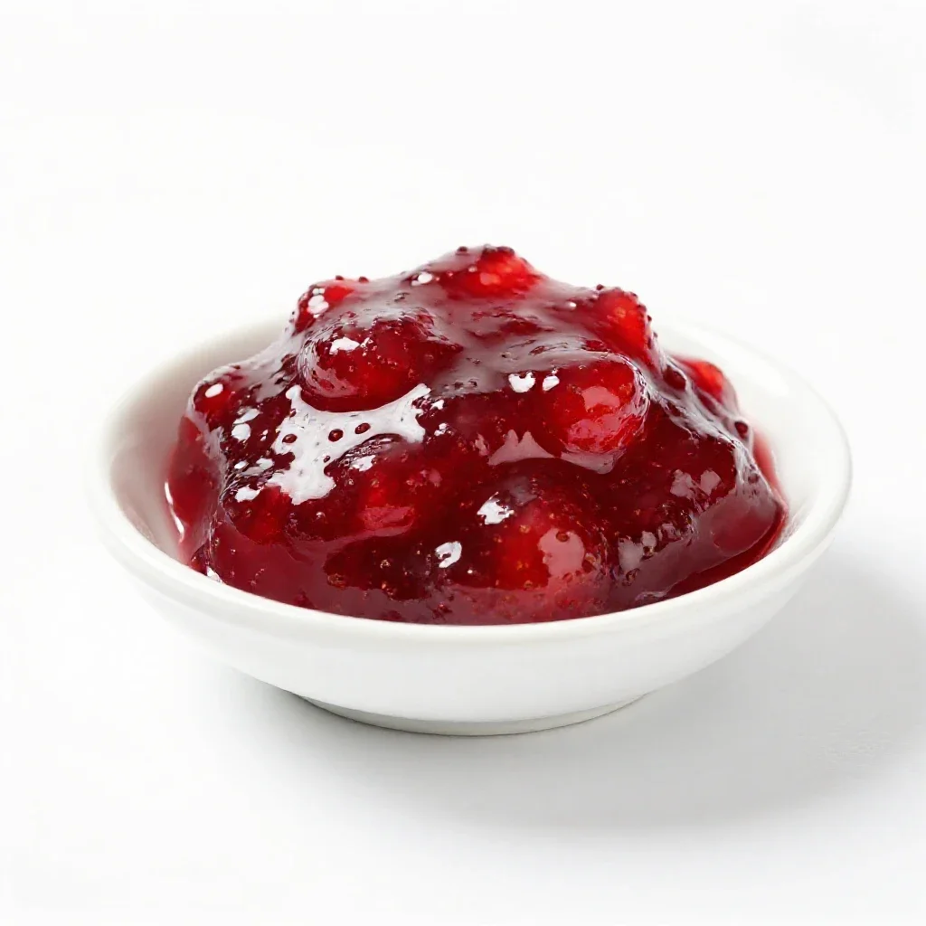 Strawberry jam isolated on a white background