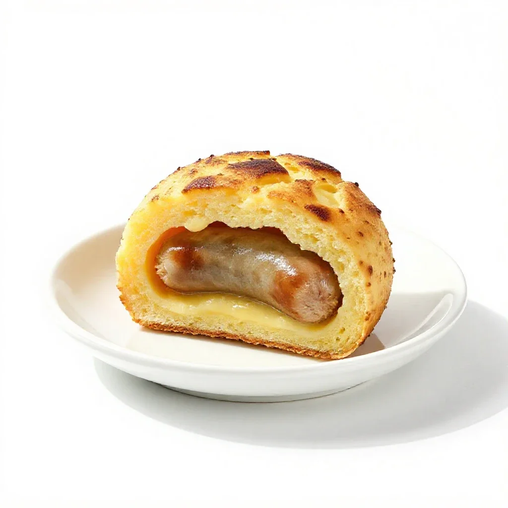 Toad-in-the-hole isolated on a white background
